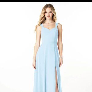 Azazie Julia Bridesmaid Dress Size 6 Sky Blue